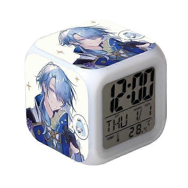 Game Yuanshen Alarm Clock LED Square Clock Digital Alarm Clock with Time, Temperature, Alarm, Date
