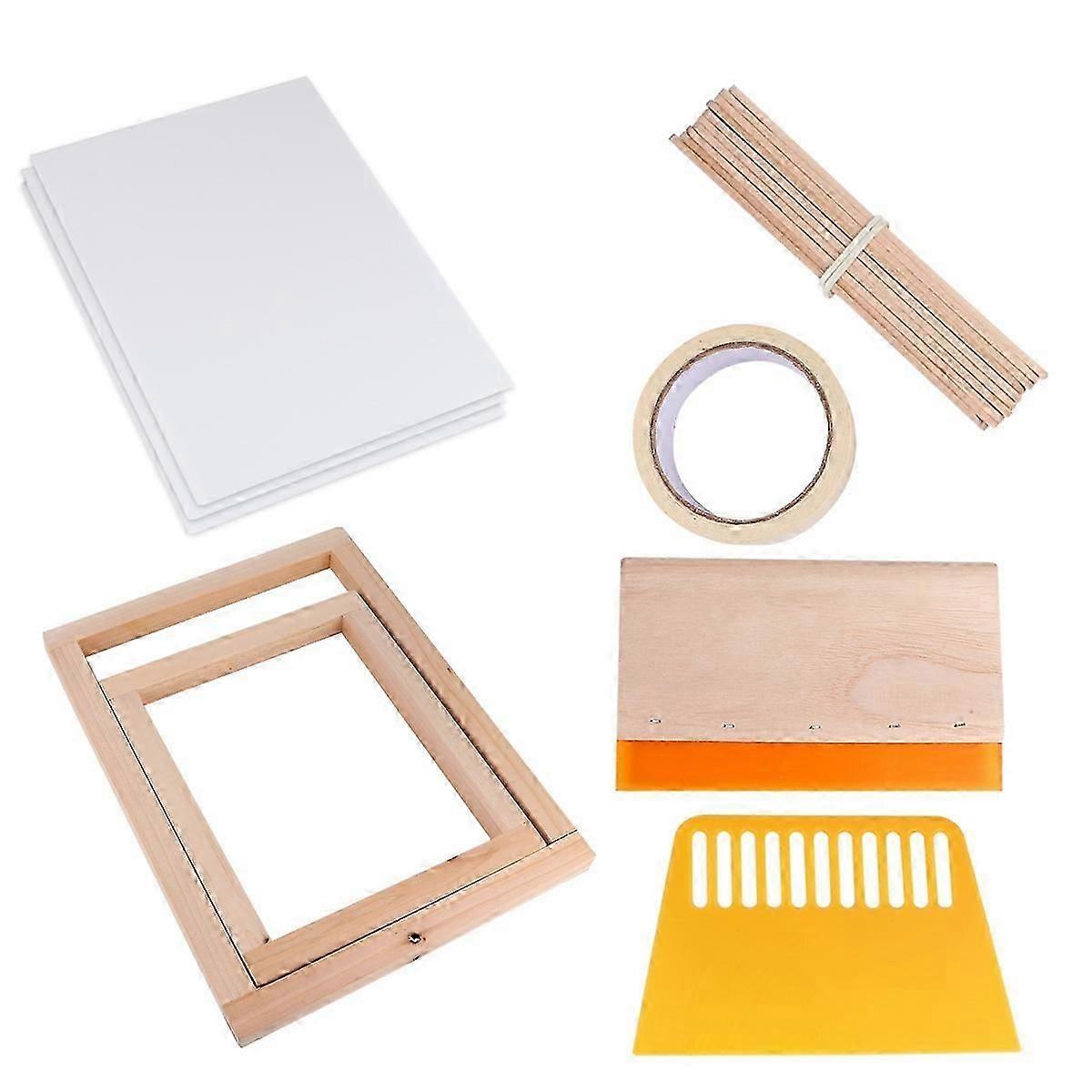 20 Pcs Plastic Scraper Tool Ink Squeegee Scraper Inkjet Transparency Film Framed Frame Screen Printing Kit