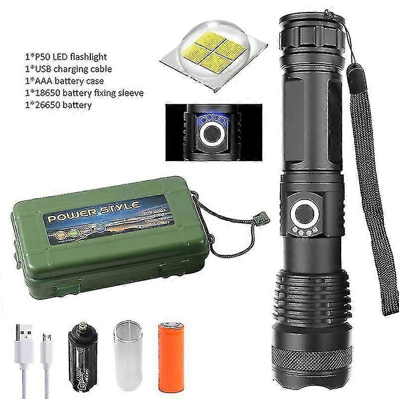Mini Straight Tube Light Strong Light Flashlight Outdoor Flashlight With Usb Cable