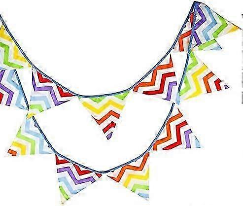 Bunting Banner, Macarons Fabric Flag Triangle Flags For Wedding Decor