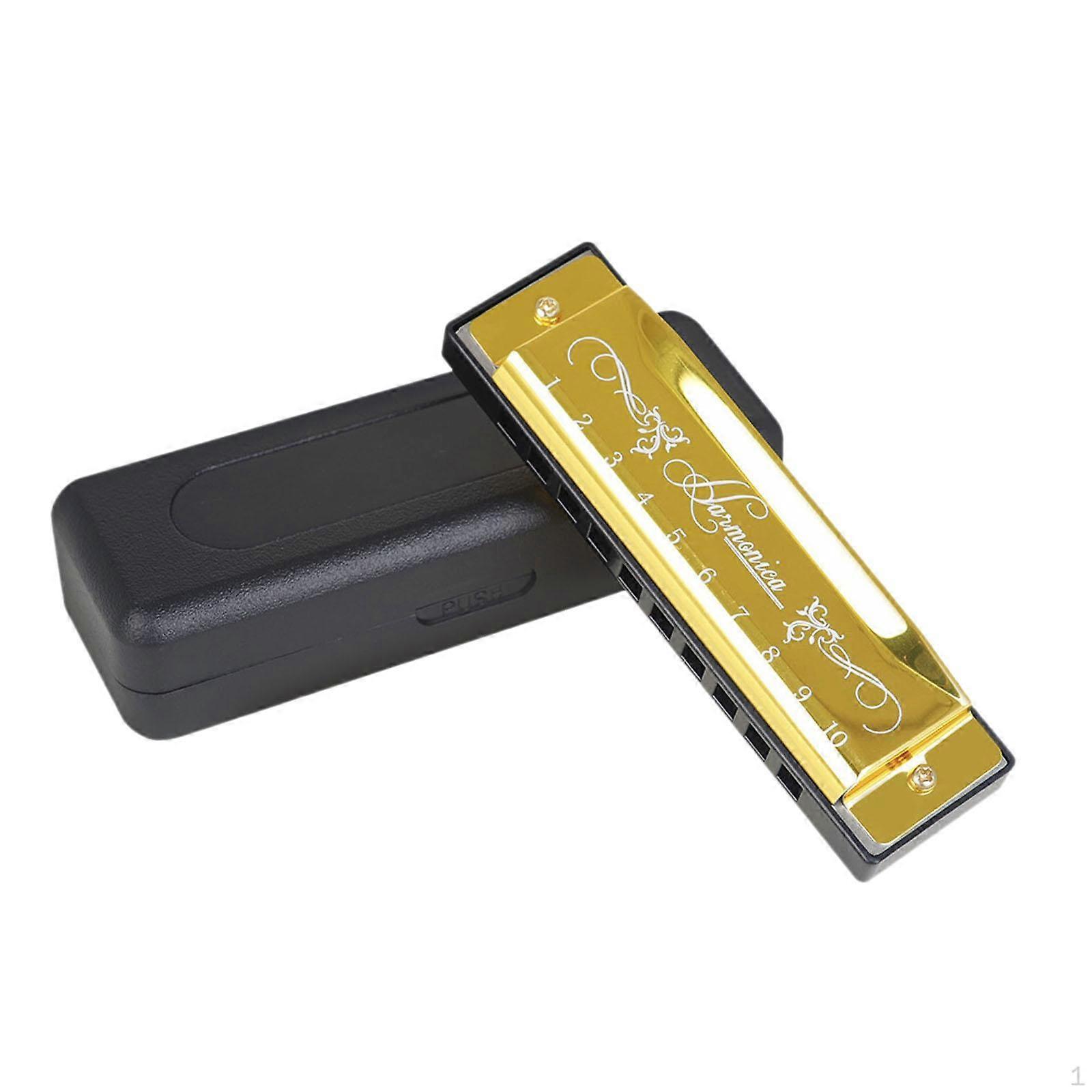 Harmonica Mouth Organ C Key 10 Holes 20 Tunes for Home Stage Performance Concert