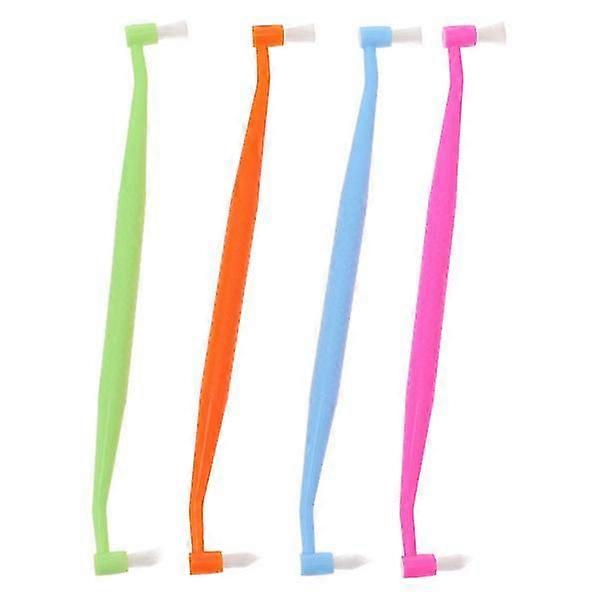 4pcsプロフェッショナルテーパータフト歯ブラシ矯正ブレースブラシ、2ヘッド