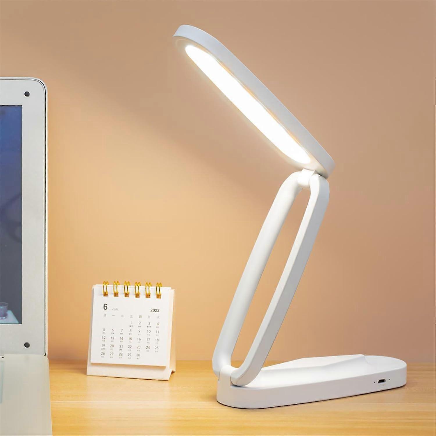 Rechargeable LED Desk Lamp with Touch Dimmer, 3 Color Modes, USB Charging Port for Home Office and Working Reading Studying