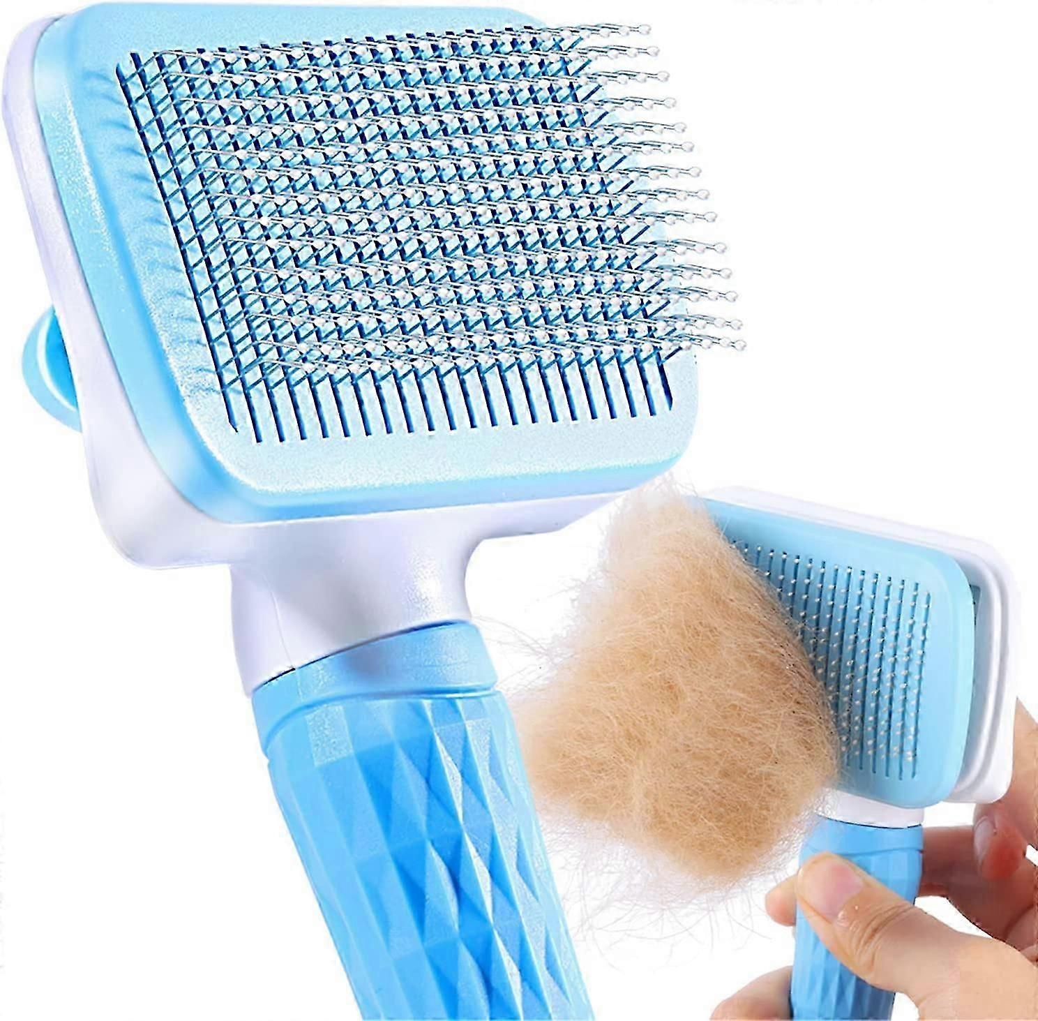 Dog Comb Brush, Pet Grooming Brush - Blue