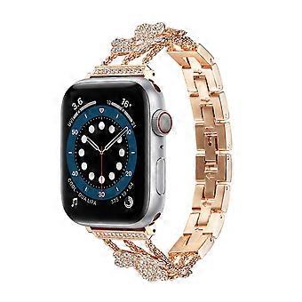 Bling Metal Bands for Apple Watch Women Luxury Diamond Crystal Stainless Replacement Strap for iWatch Series 8 7 6 5 4 3 2 1 SE