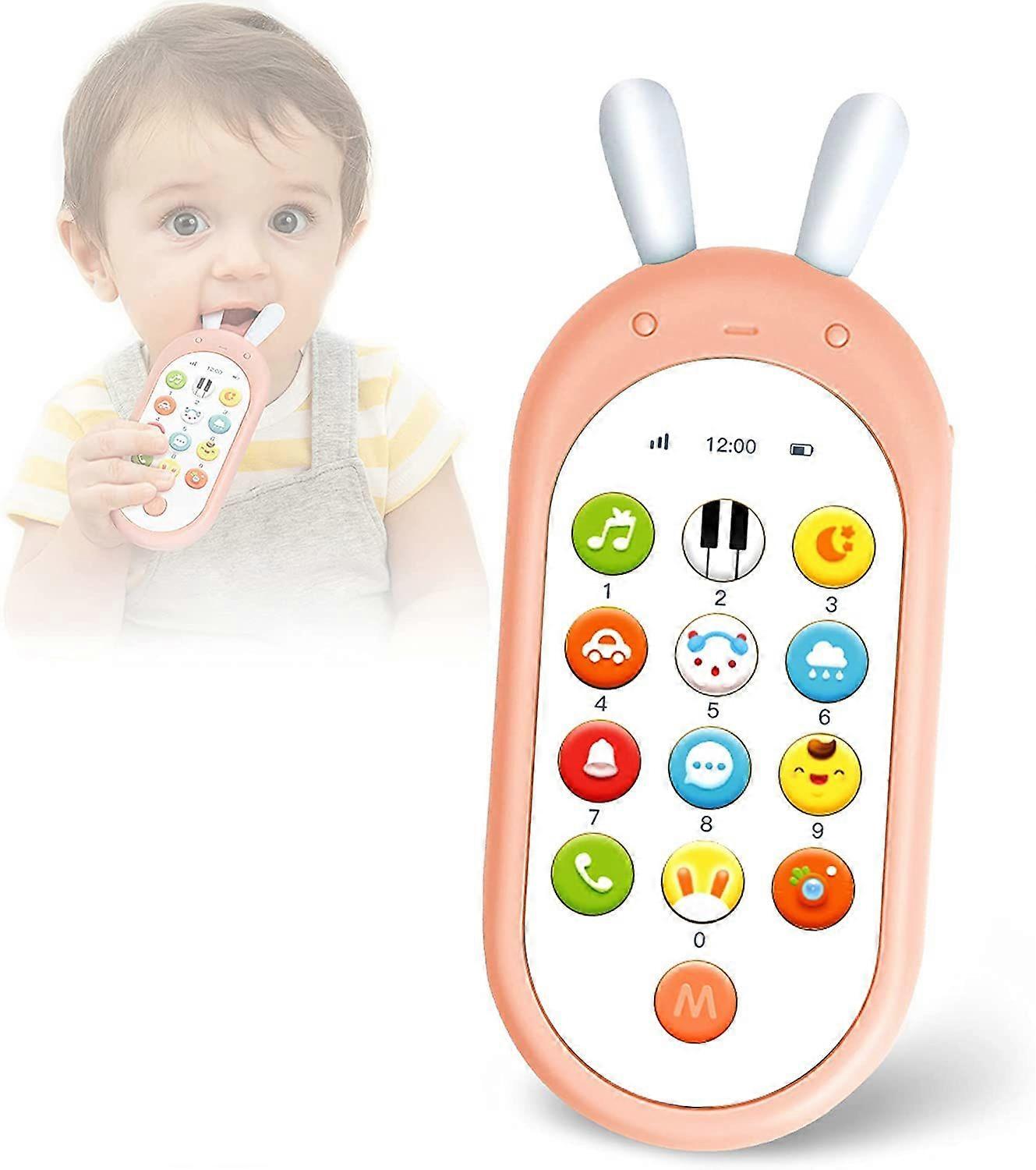 子供の携帯電話のおもちゃ、電子学習スマートフォンのおもちゃ、インタラクティブな教育携帯電話のおもちゃ、音楽ライト付き笑いの歌の対話、電話-ピンク