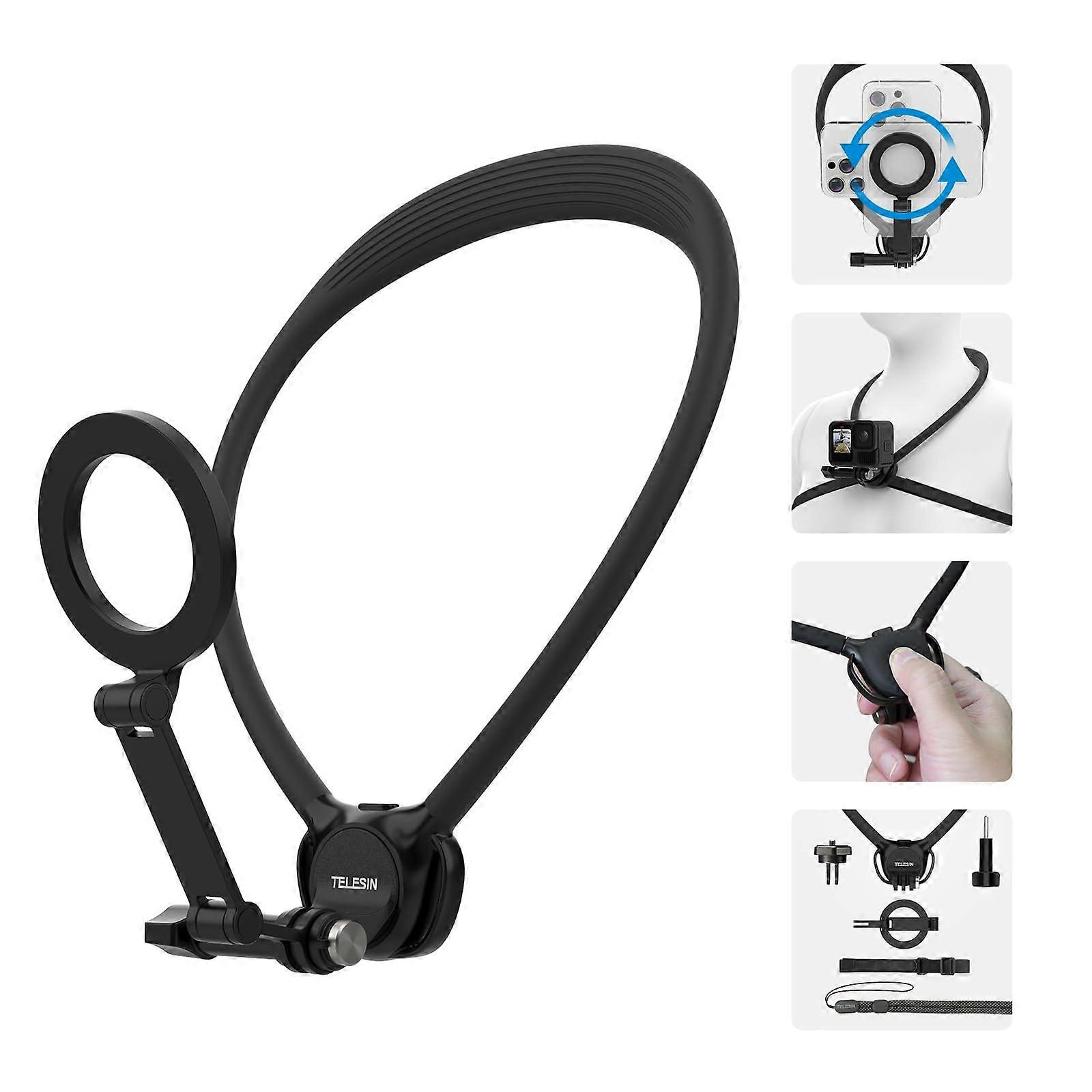 2.0 Neck-Hanging Mobile Phone Holder Set with Magnetic Design, Adjustable Length, Universal Compatibility, Lightweight Material