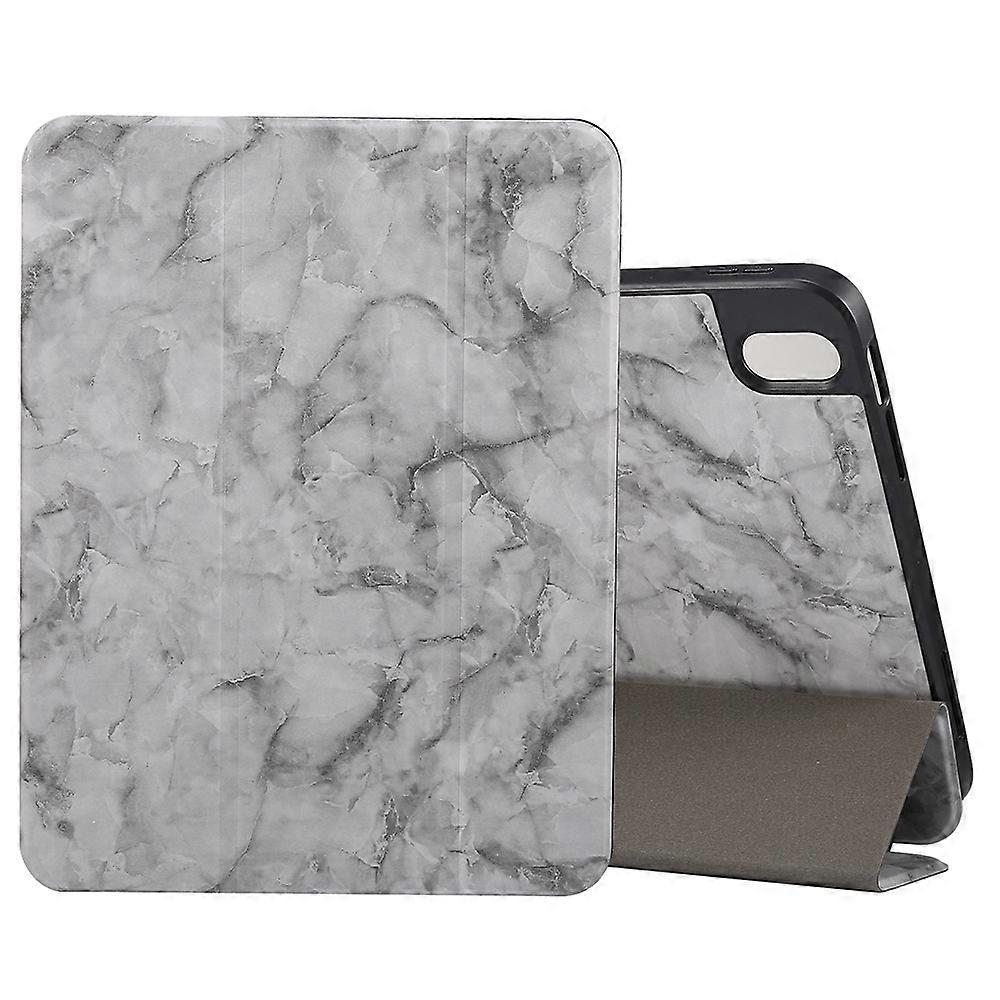 Three-fold Marble Texture Protective Tablet Case with Pen Slot For iPad Air 11 2024 / 2025