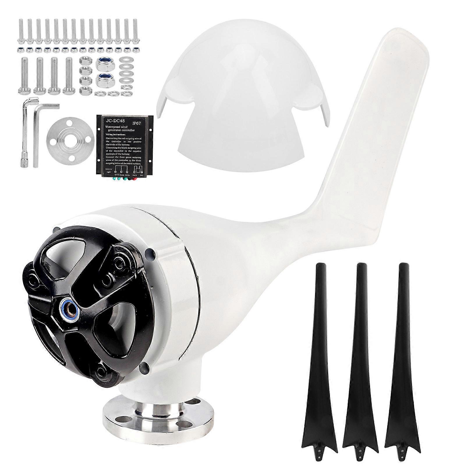 300W Wind Turbines Generator Kit 3 Blade Aerogenerator with Controller Accessory Black 48V