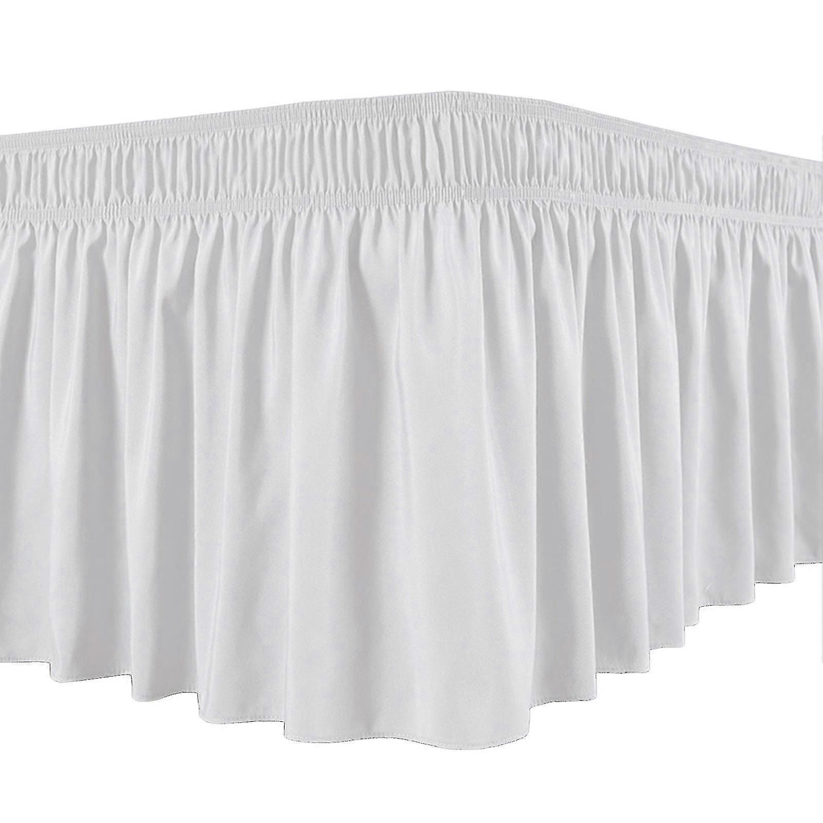 Bed Skirt Silky Luxurious Wrap Around Bed Skirt Easy Fit Uniform Non-fading Ruffles Elastic
