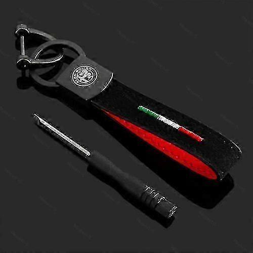 Leather car keychain for alfa romeo styling remote key fob ring logo keyring