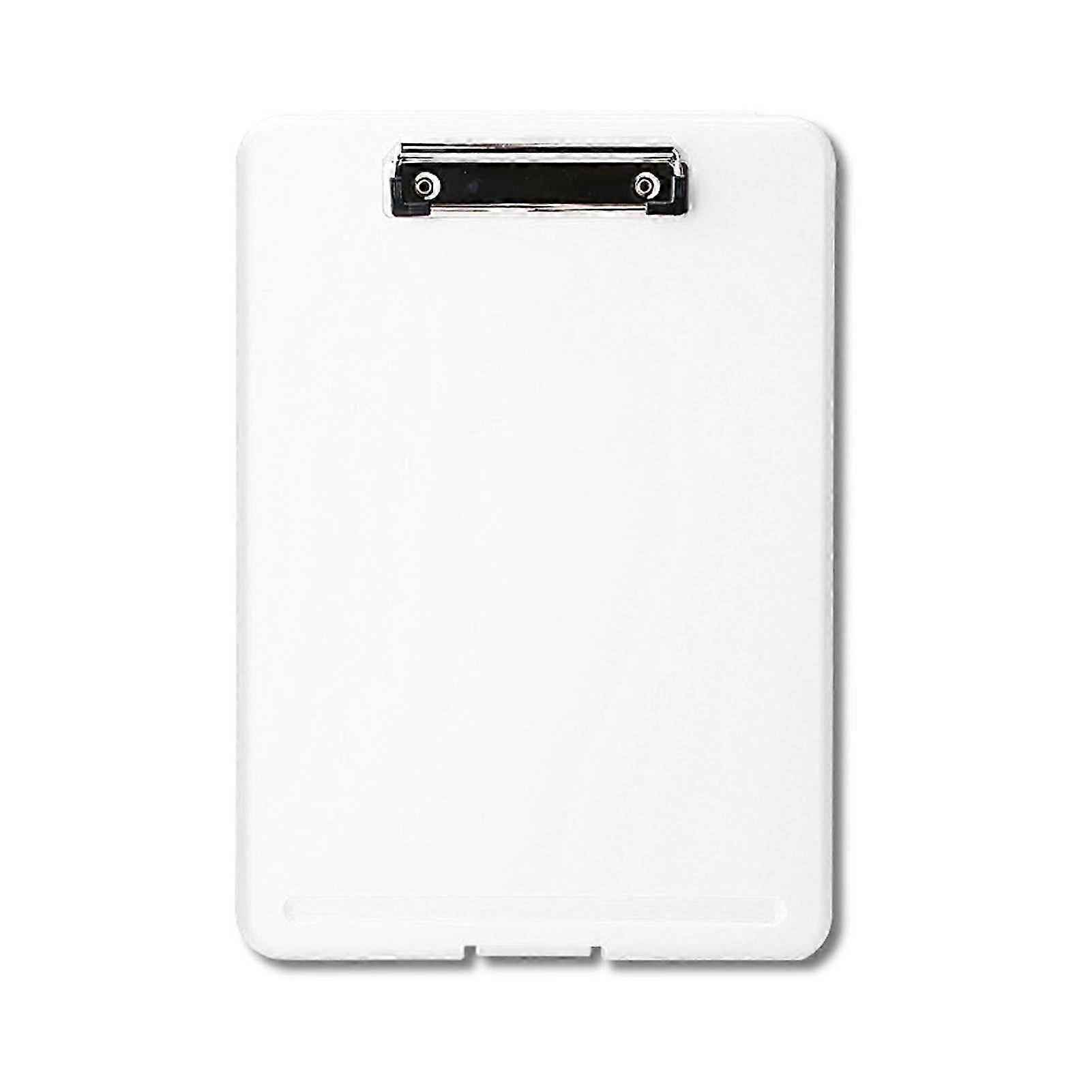 Clip Board Plastic Space Saving Paper Clip Board Stationery Gift for Test Papers Documents White