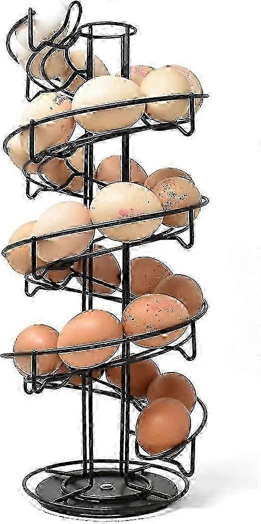 Egg storage for 36+ eggs Non-slip egg rack Spiral egg basket Egg storage/Multifunction egg box for egg coffee capsule etc Black metal egg box