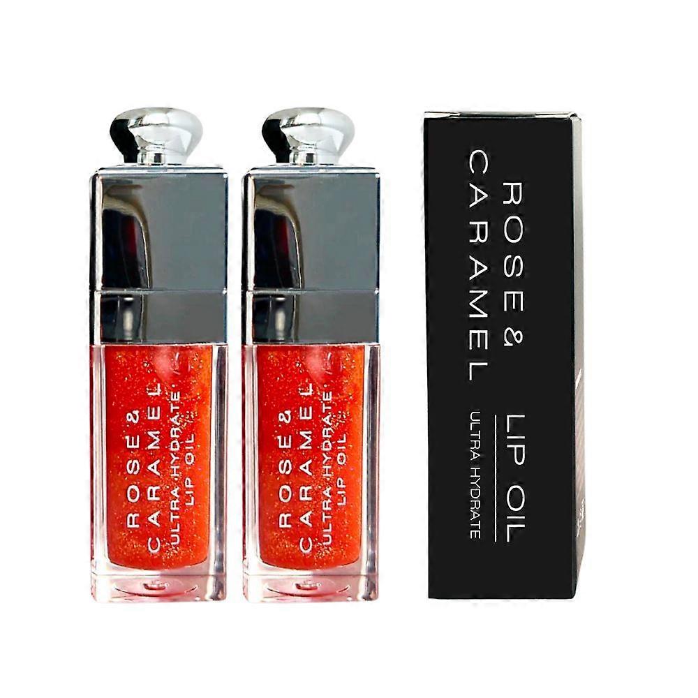 2 x Huile à Lèvres Rose & Caramel 7.5ml - Mars