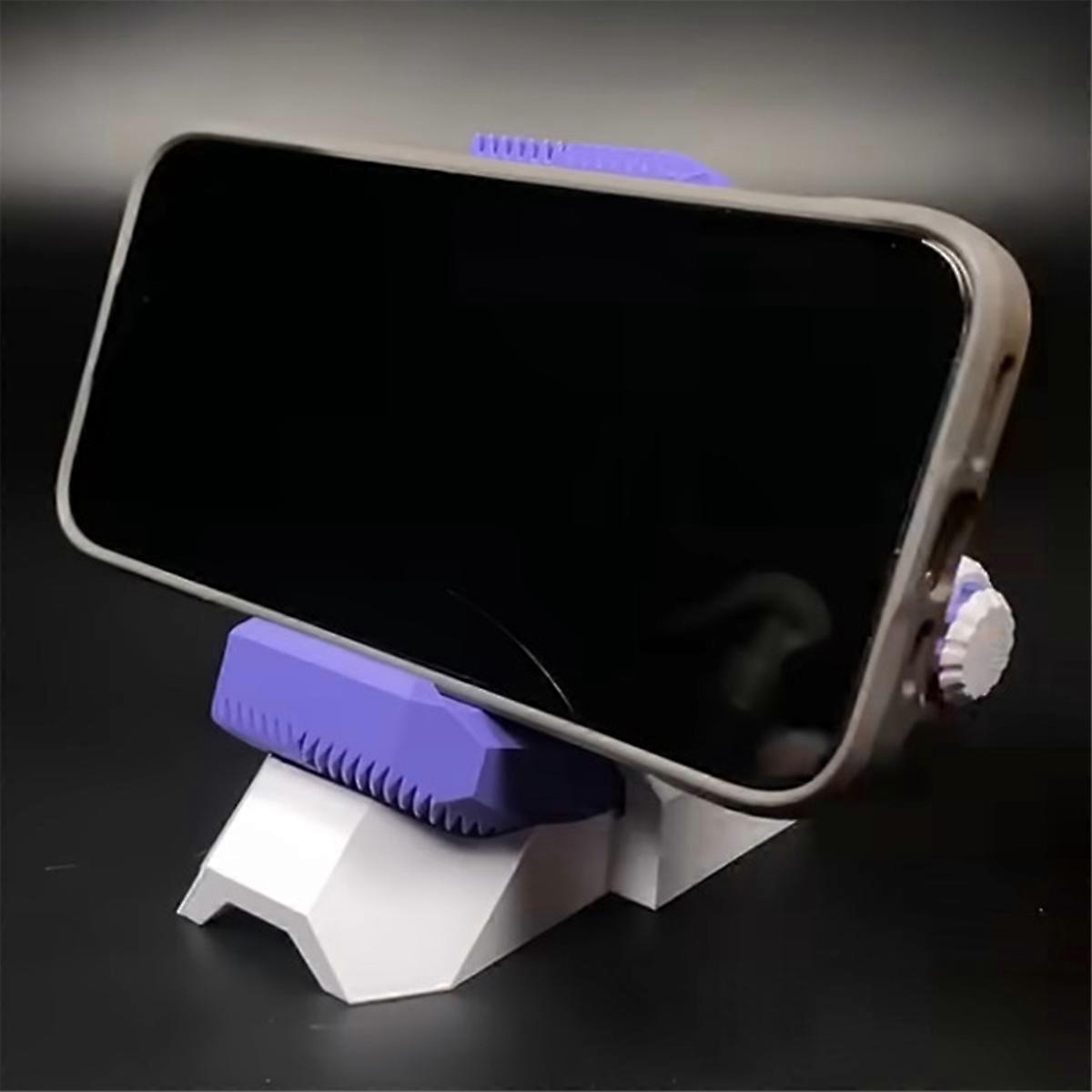 Printed Herringbone Gear Phone Stand, Adjustable Desktop Accessory, Portable and Practical Gear Design White