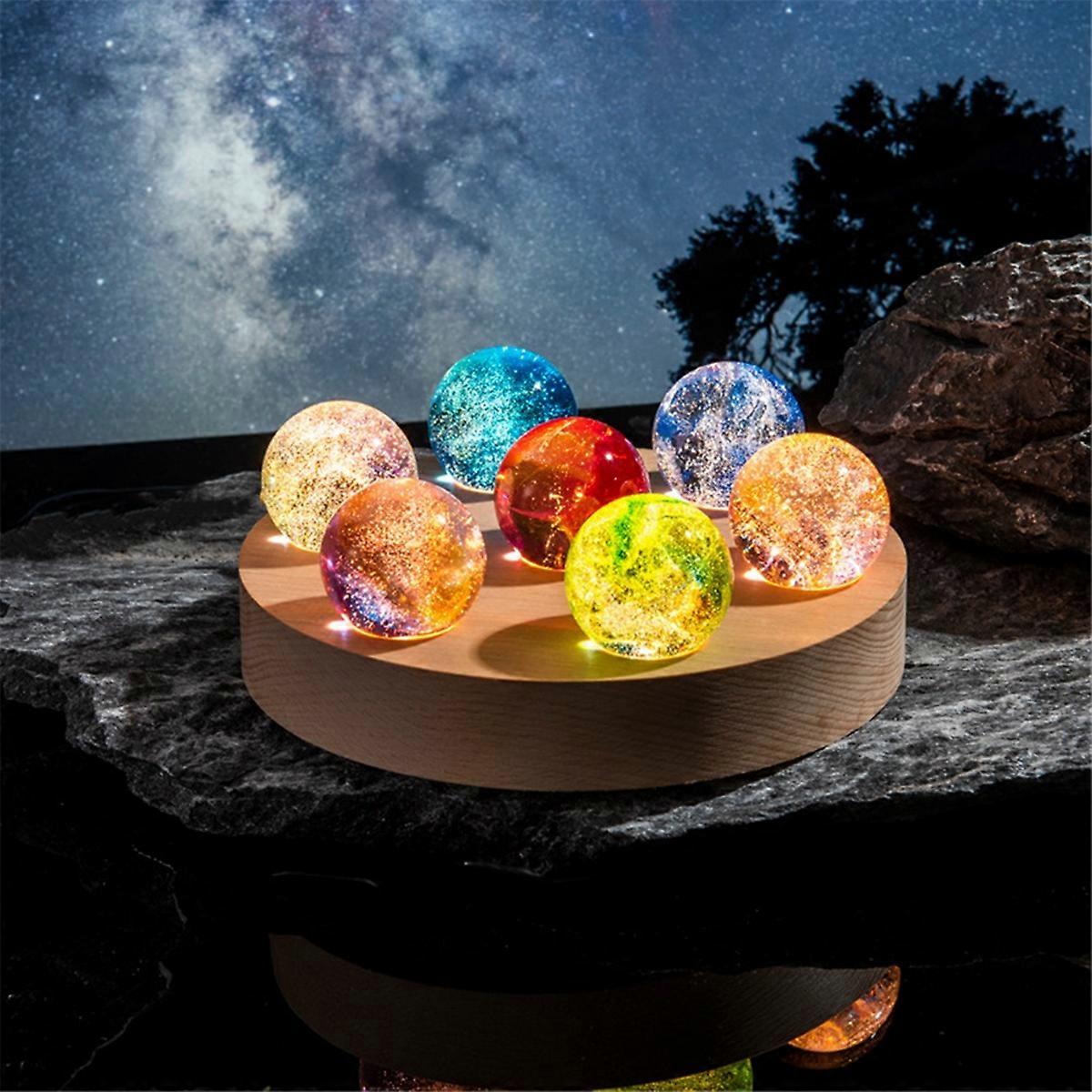 Fantasy Colorful Glass Star Ball Luminous Planet Home-Decoration B