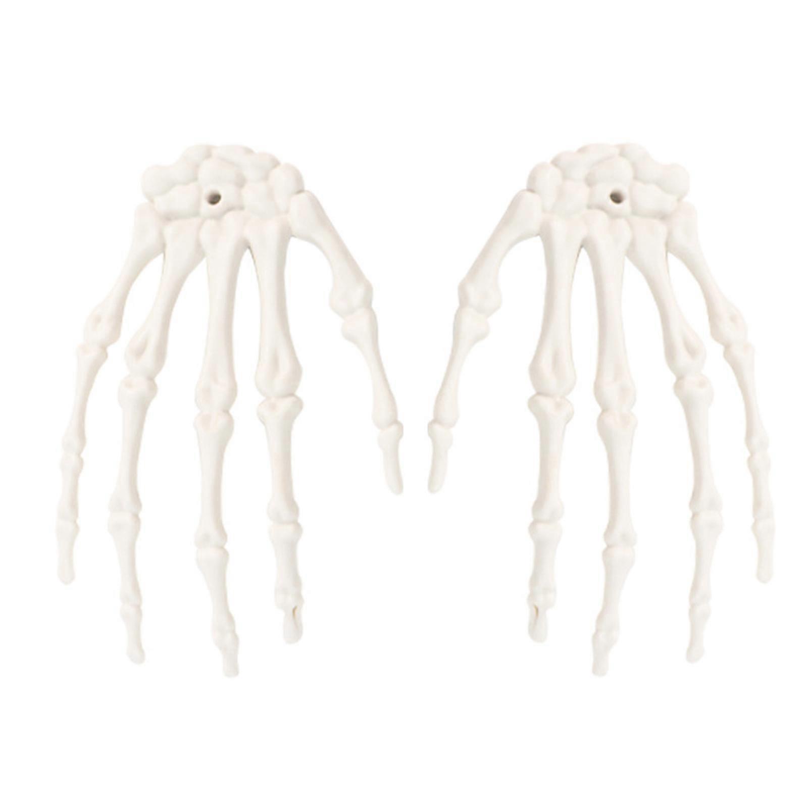 Halloween Realistic Skeleton Hands Realistic Simulation Human Hands Bone for Halloween Party Graveyard Decoration White
