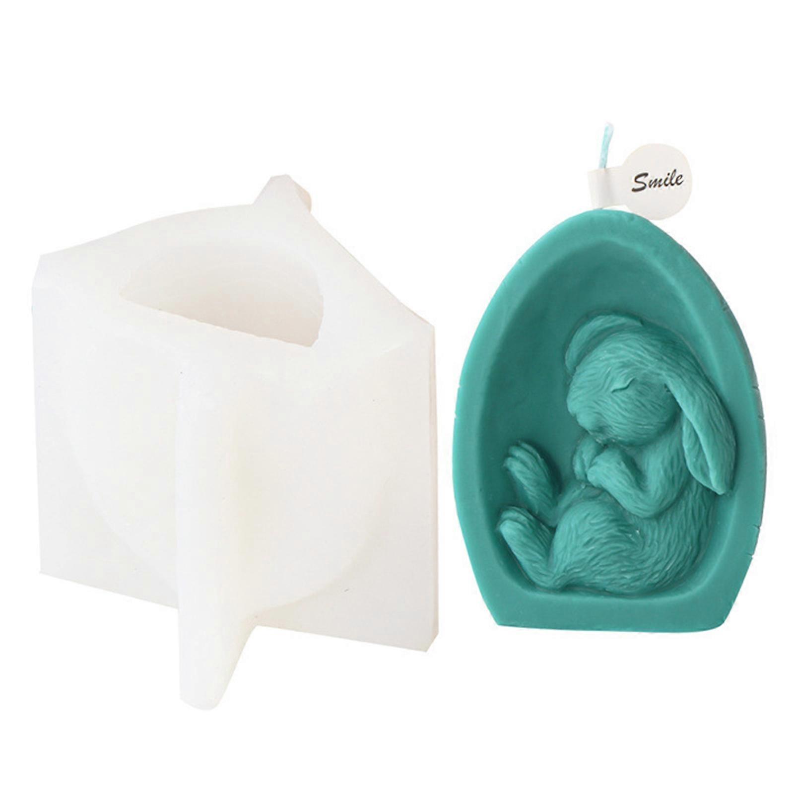 Create Unique Rabbit Shaped Wax Mould Easter Bunnys Eggshell Silicone Casting Mold  Easter Gifts for DIY Enthusiasts