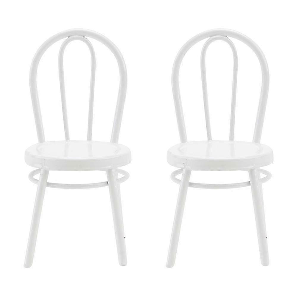2pcs Iron Artificial Chairs Imitation Chair Models Decorative Emulation Chairs Edition