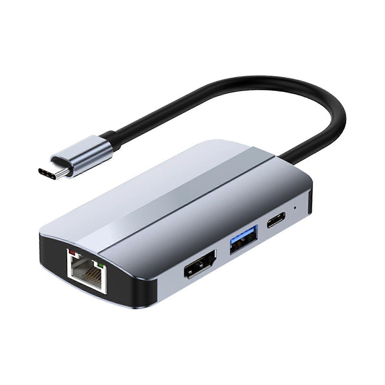 USB 3.0 5Gb HUB Type-C Adapter Docking Station HDMI-Compatible Rj45 Lan PD Fast