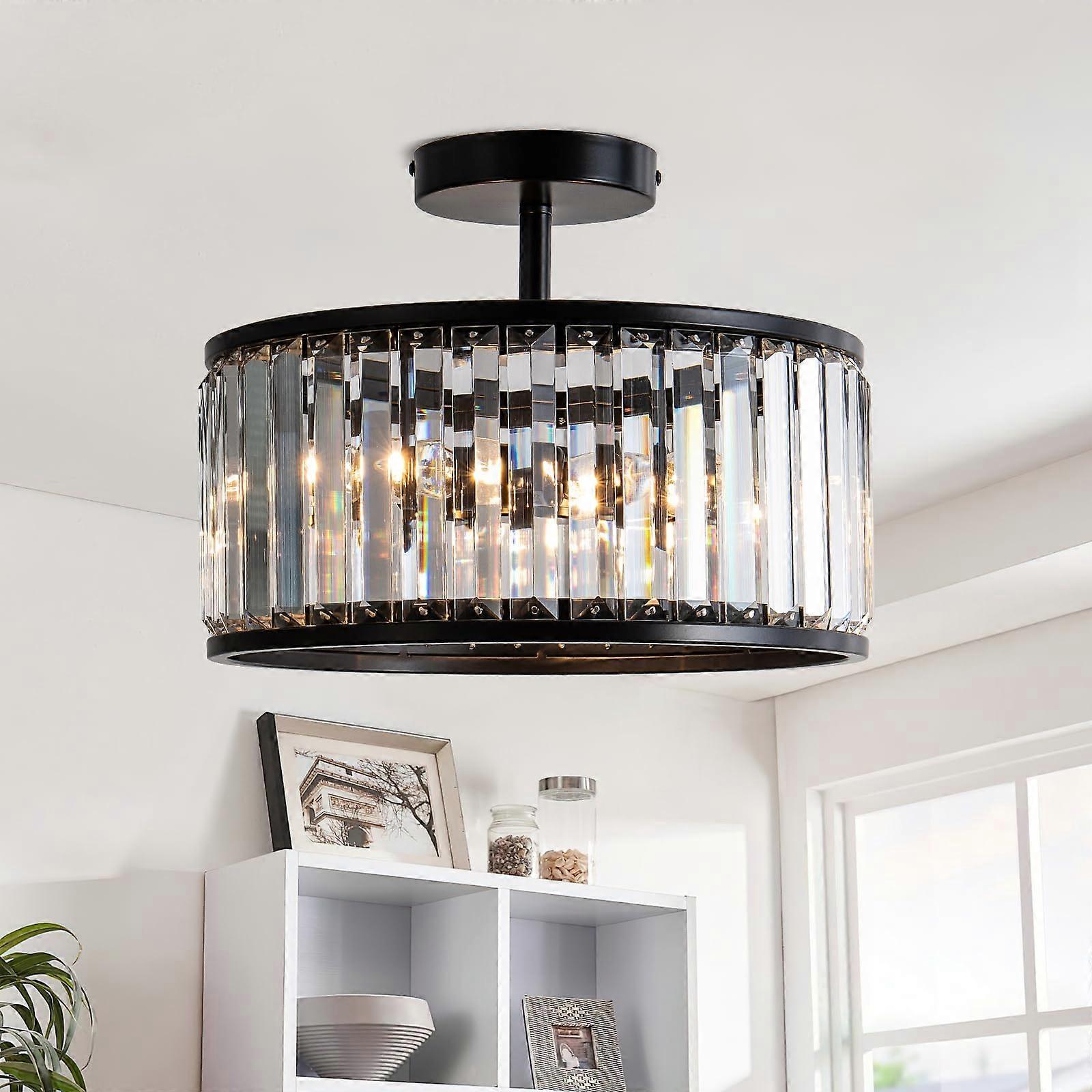 3 Light Black Modern Ceiling Light for Kitchen Bathroom