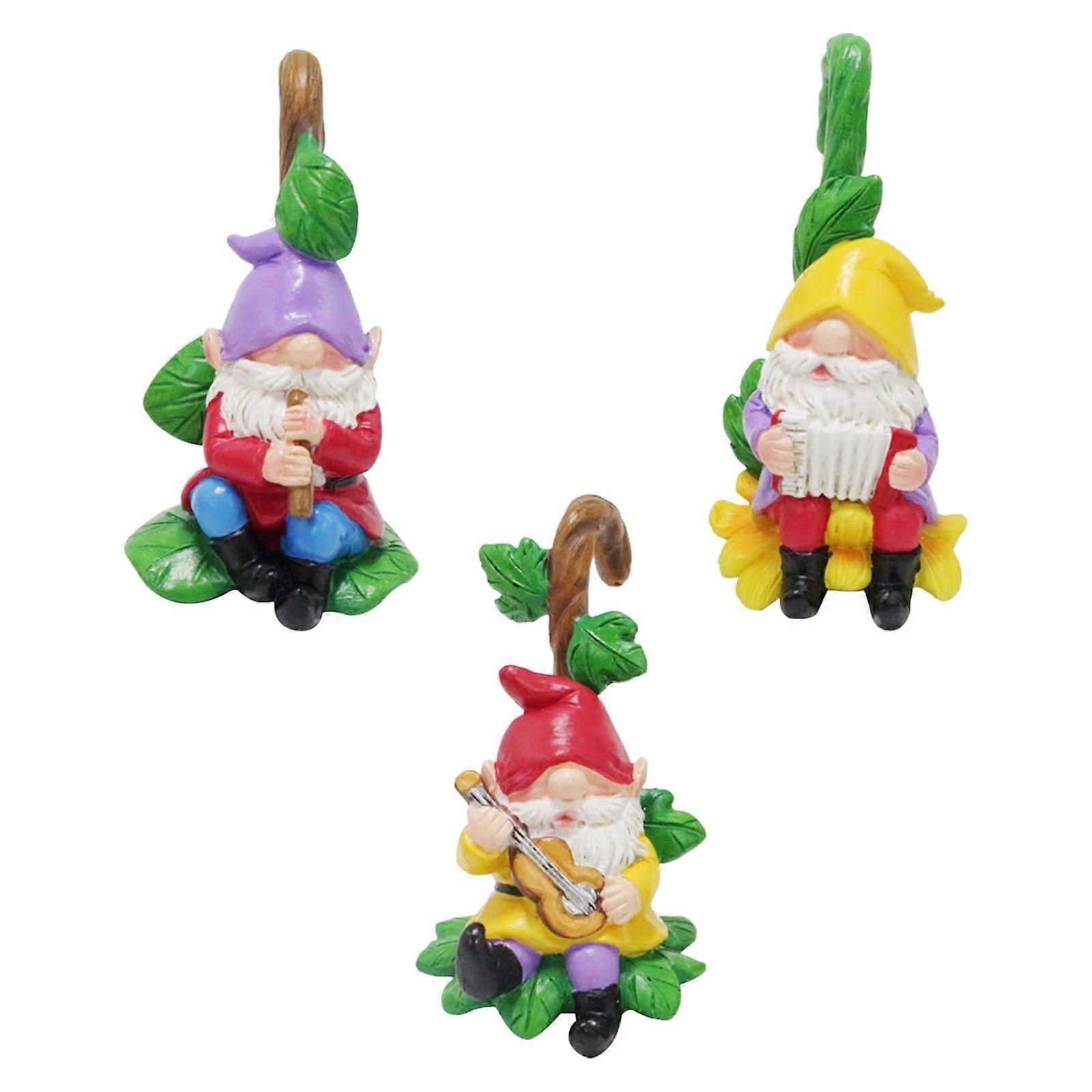 3 pcs Gnome Figurines Spring Decor for Patio Garden Yard