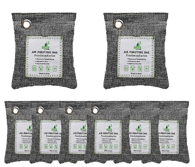 8 x 100g Bamboo Charcoal Air Purification Bags with Activated Carbon for Home Odor Absorber
