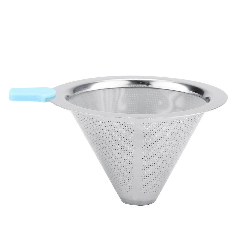 Eco-Friendly Coffee Brewing, Pour Over Coffee Dripper with Double Layer Stainless Steel Filter, Reusable Cone Coffee Filter Mesh Strainer, Even