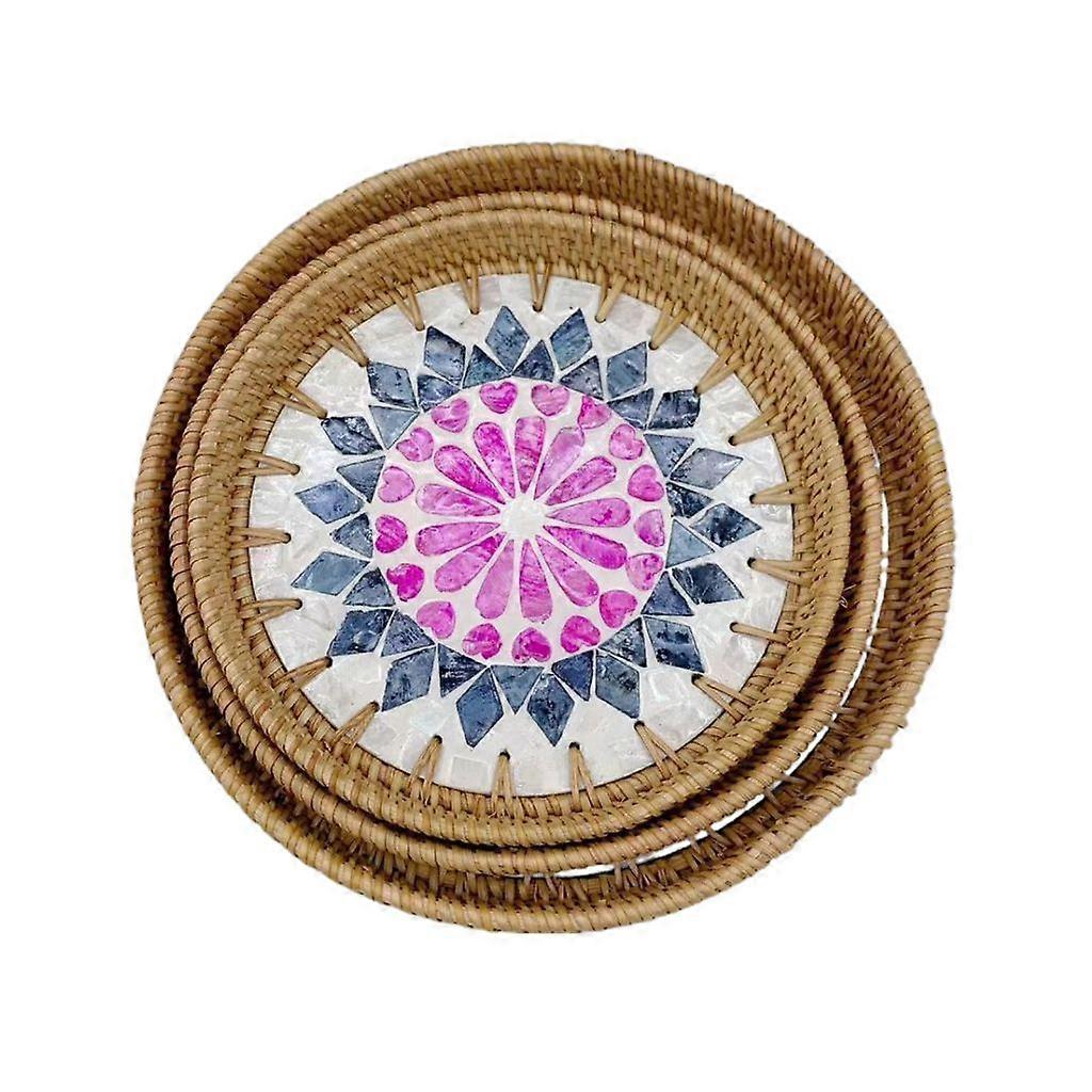 Japanese Rattan Shell Tray Tea Storage Fruit Tray Household Living Room Dessert