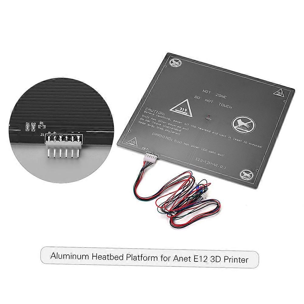 12V 3D طابعة سرير ساخن منصة التدفئة Heatbed الألومنيوم 300 * 3mm مع سلك سرير ساخن لترقية طابعة Anet E12 3D الموردين (1 قطعة)