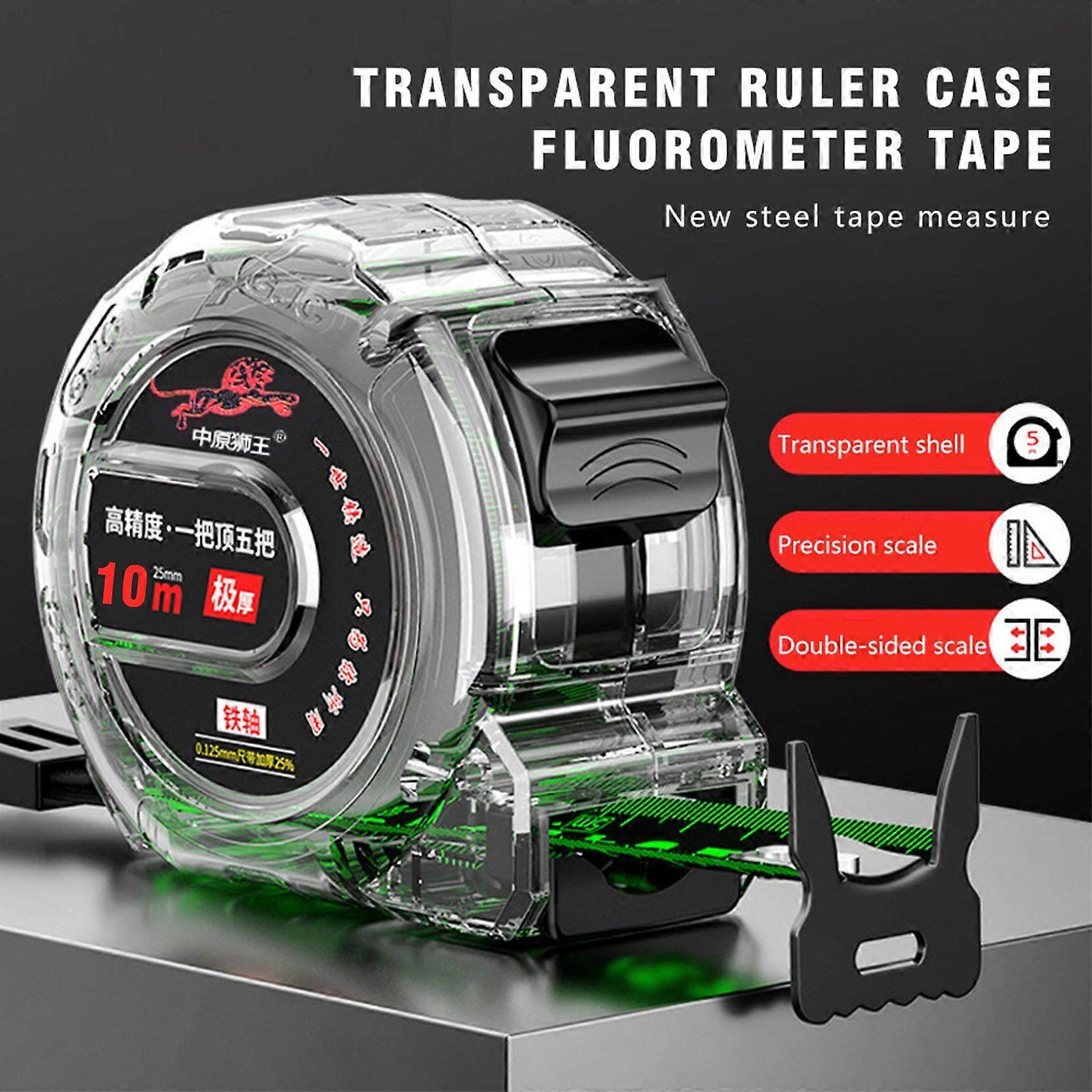 Transparent 10meter Luminescent Tape Measure Electroplated Woodworking Ruler JKk