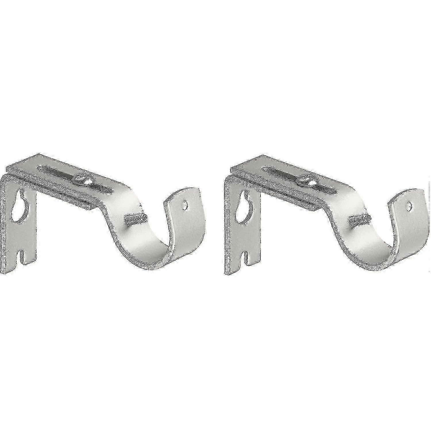 2 Pcs Adjustable Wall Bracket Curtain Rod Bracket Curtain Rod Bracket-silver