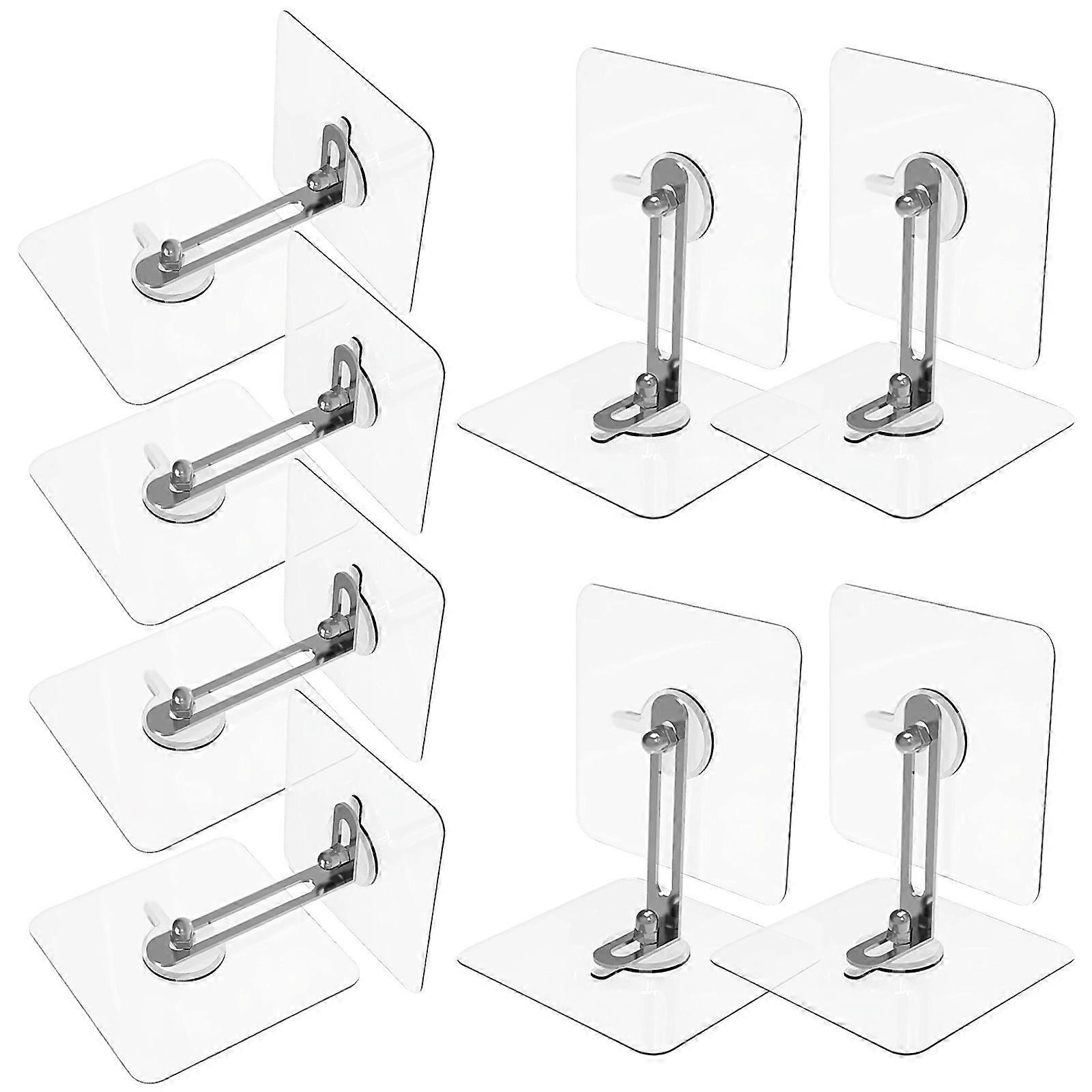 8 Pcs Adhésif Meubles Mur Ancrages Pas Perceuse Meubles Fixe Autocollants pour Bibliothèque Commode Étagère Cabinet