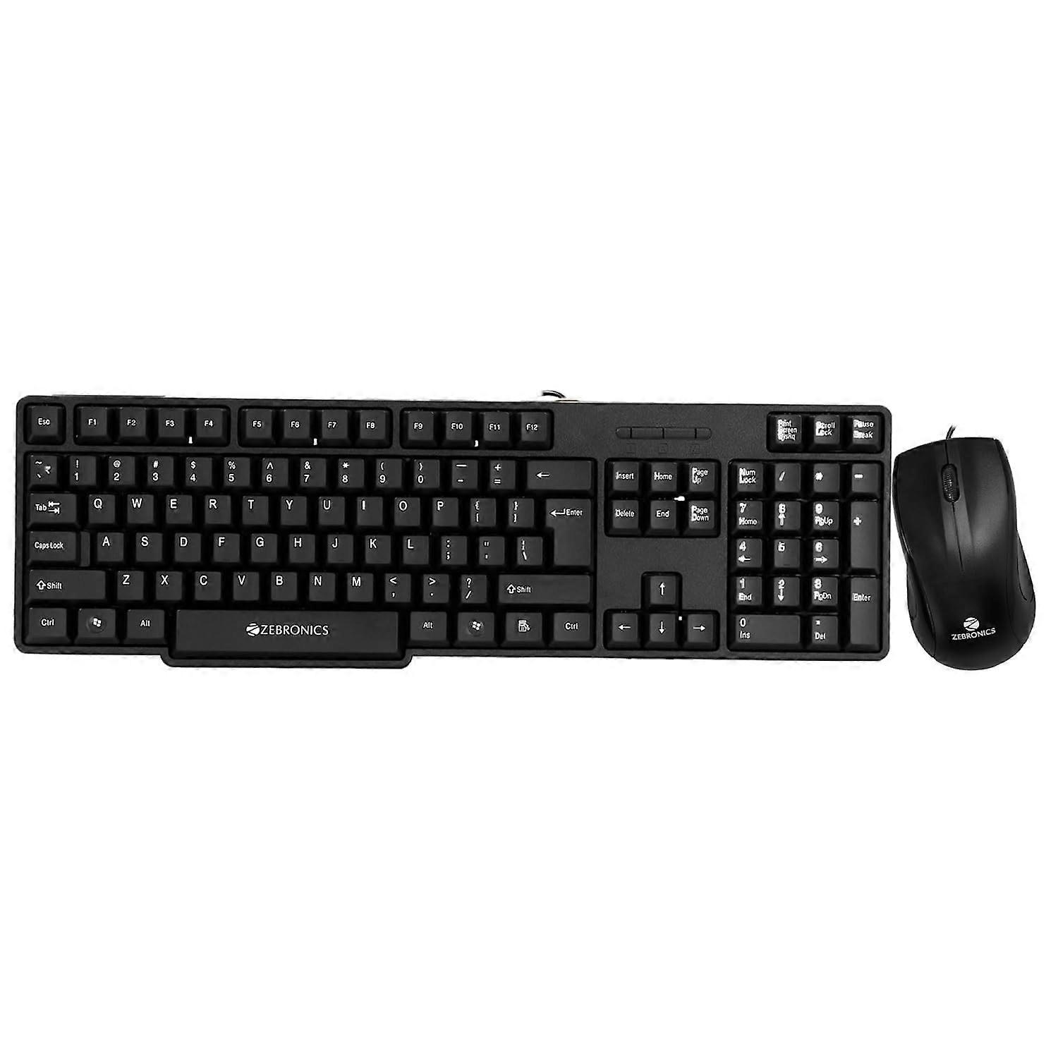 Zeb.ronics Wired Keyboard and Mouse Combo JUDWAA 750 with 104 Keys, USB Mouse, 1200 DPI, Ergonomic Design, PC Compatibility