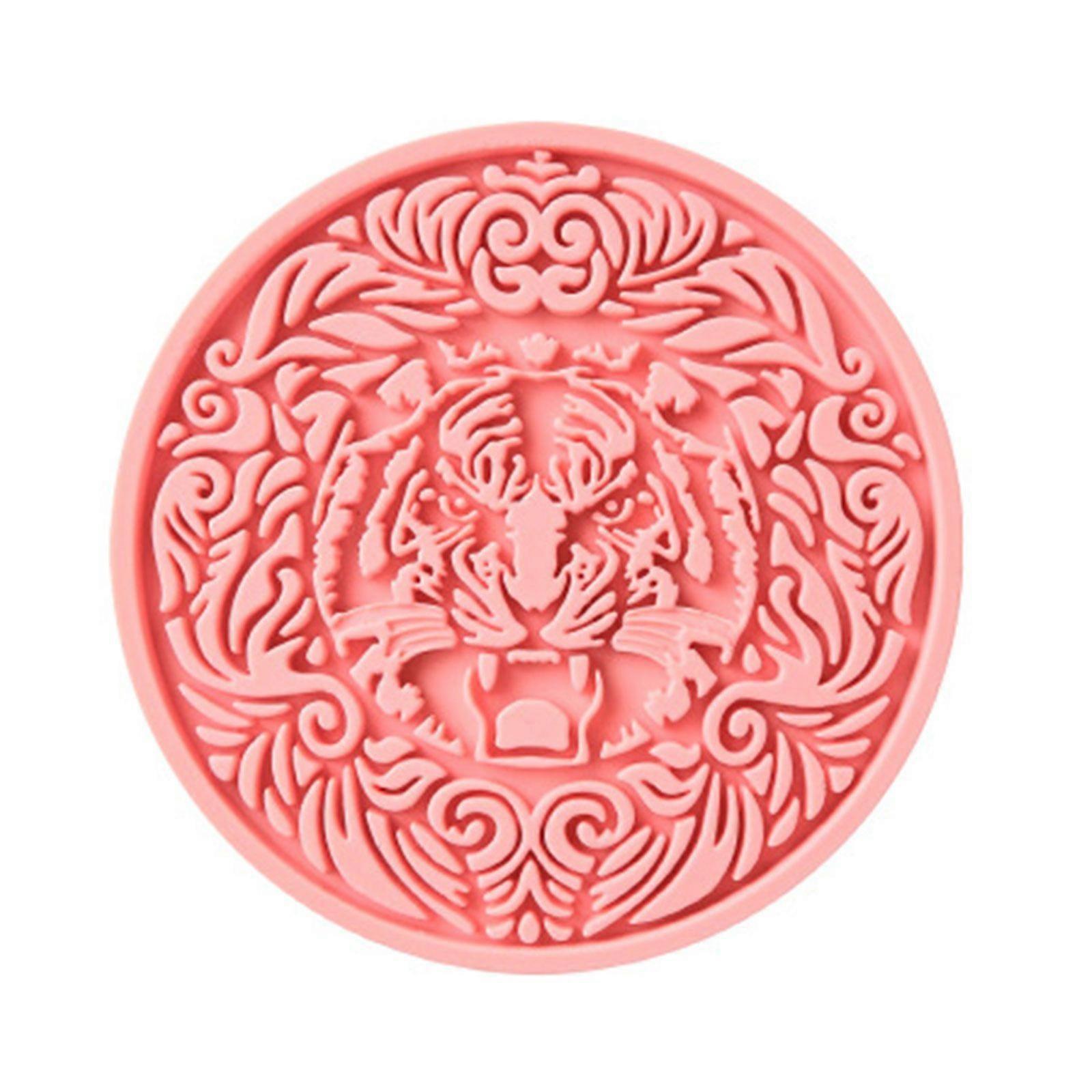 Silicone Placemat Round Tableware Tiger Pattern Oil Resistant Heat Insulation