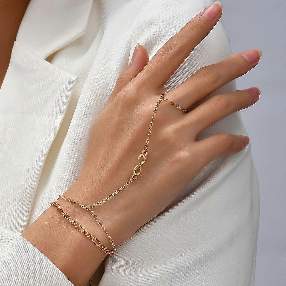 Creative Butterfly Link lanț brățară conectat degetul Inel Brățări Bangle pentru femei legate de mână Ham cuplu bijuterii Cadouri