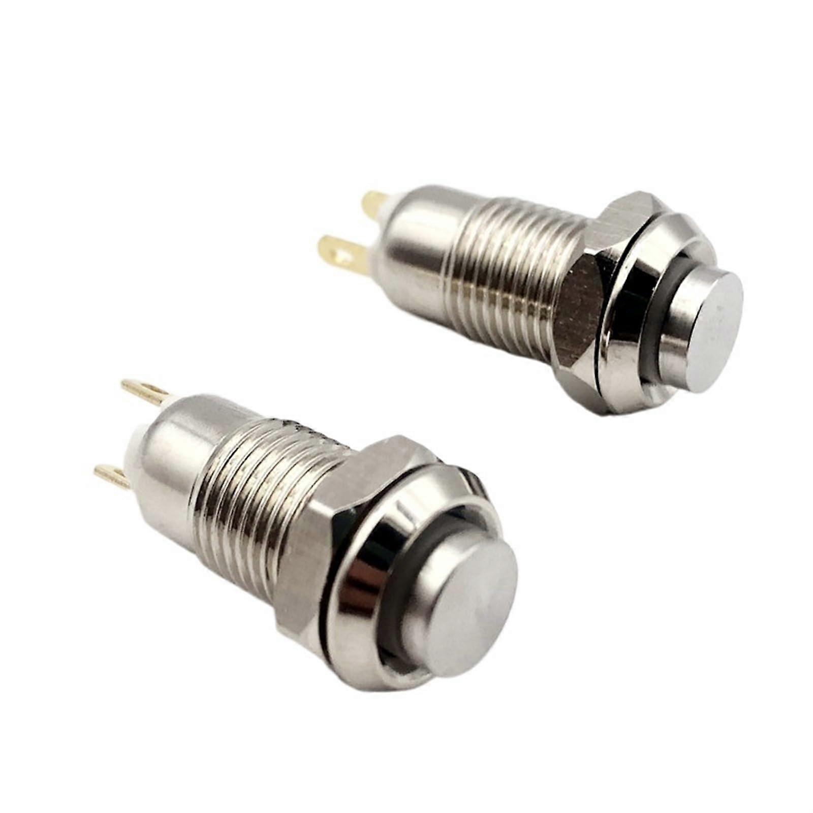 1 PCS,8mm Panel Hole,Metal Push Button Switch,Mini Head Round,Momentary/Locking,High 2 Pin 1NO,3A 250VAC(SelfReset Momentary)