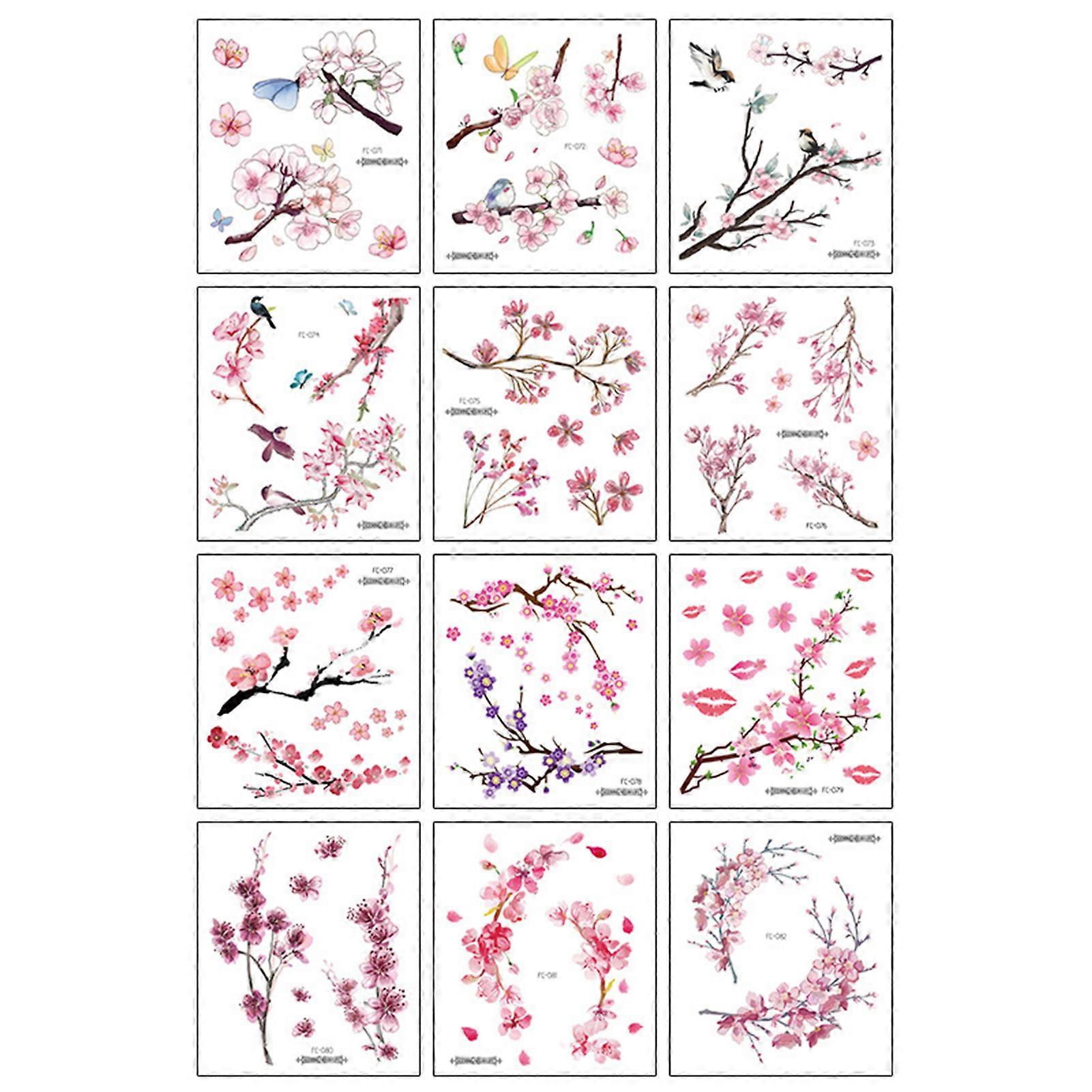 Fairy Flower Temporary Tattoos Multi Floral Pattern Temp Tattoos Sticker