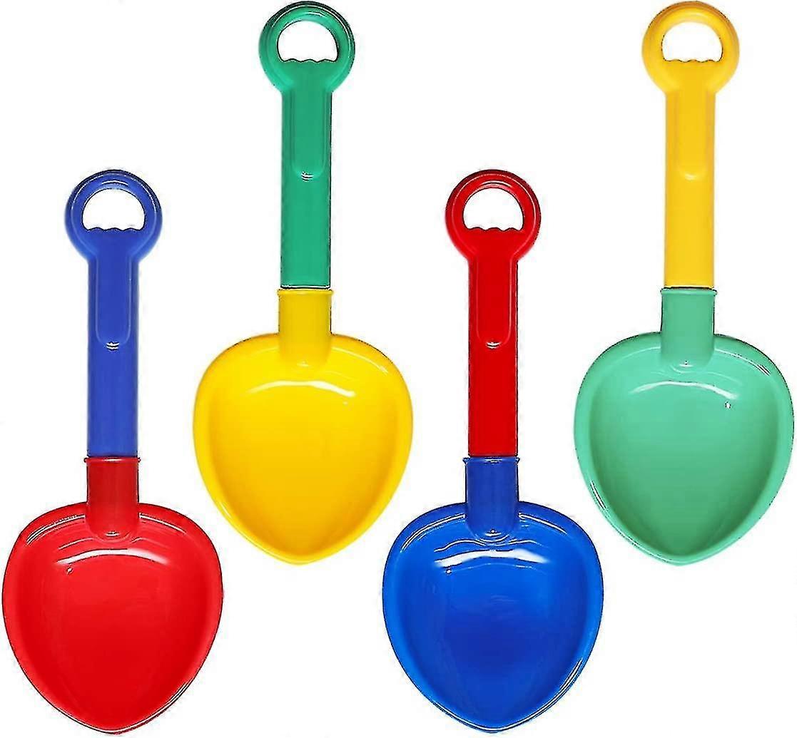 10'sand spader, flerfarget Sand Scoop plast spader, strand spader for gutter og jente-4 Pack