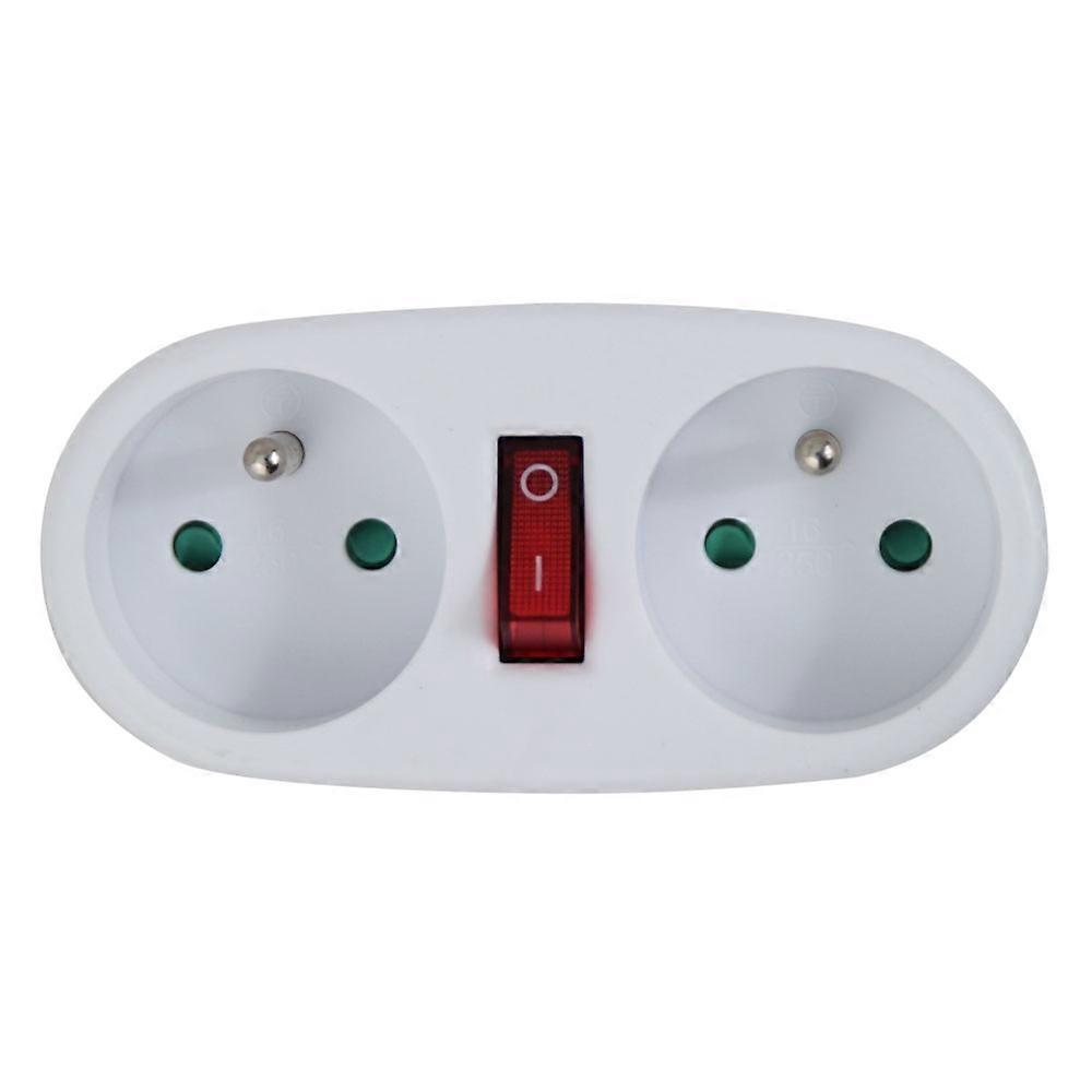 Esperanza Elec. Socket Splitter 2 Socket Switch White