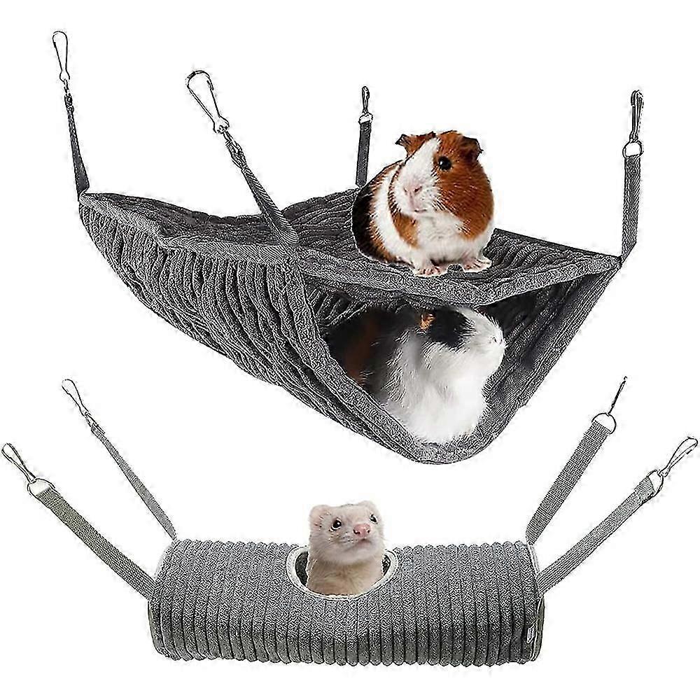 2PCS-double-layer hammock pet sleeping bag---gray hammock + gray tunnel &My