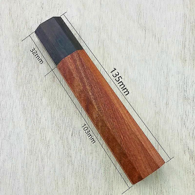 Shibingsheng 1piece Red Sandalwood + Ebony Octagonal Knife Handle for DIY Semi-finished Damascus Knife Handle Material Kitchen Knife Handle