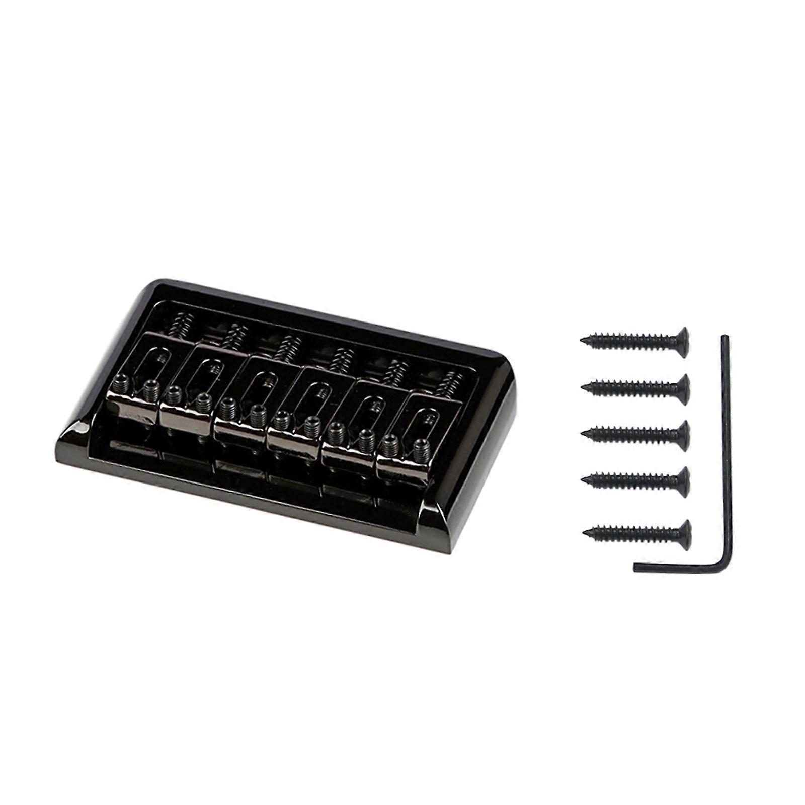 6 String Fixed Saddle Guitar Bridge Top Load Tailpiece with Mounting Screws & Wrench for Electric Guitar Parts Durable