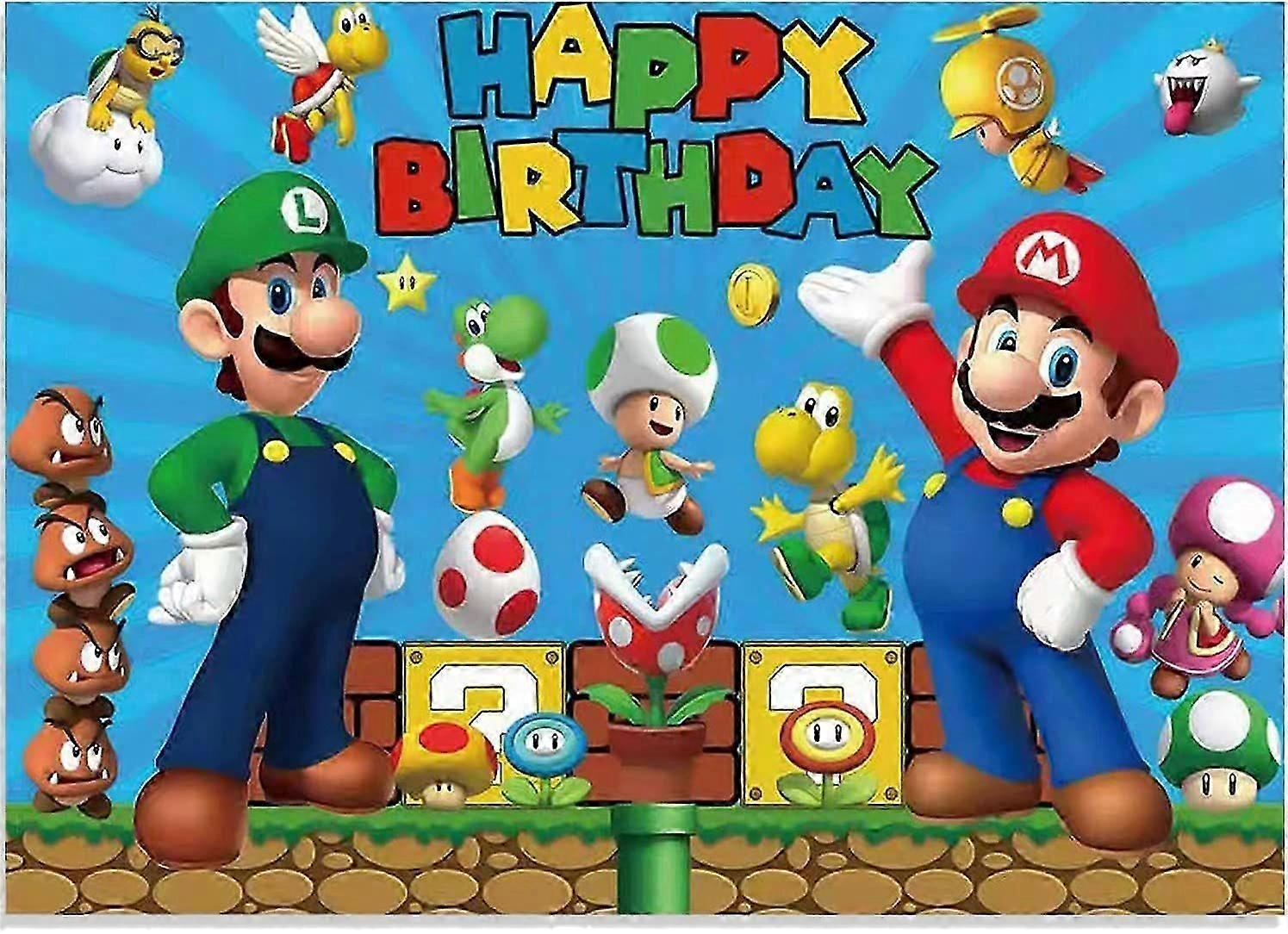 男の子スーパーマリオの背景5x3フィートの子供の誕生日バナーマリオの誕生日パーティーの装飾ベビーシャワー用品
