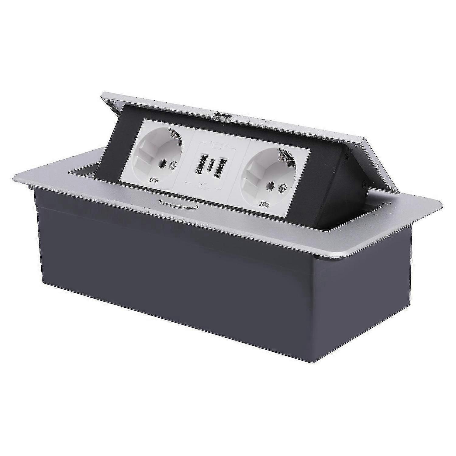 Prise cachée sur table avec 2 connecteurs USB