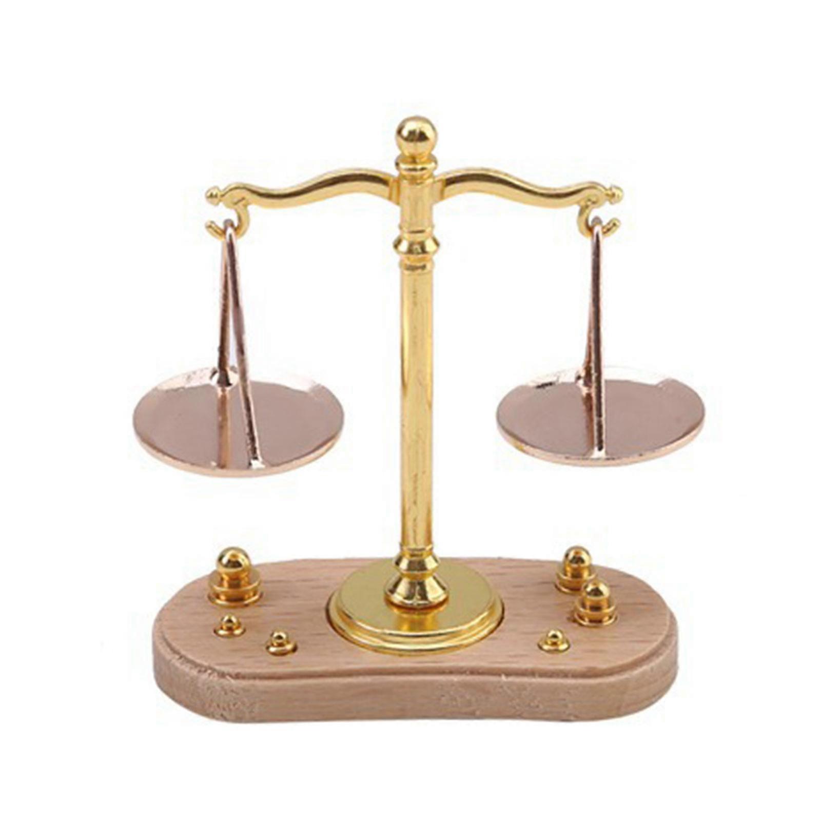Educational Dollhouse Miniatures Balance Scale Toy Pretend Play Realistic Model Balance Scale Model Mini Size