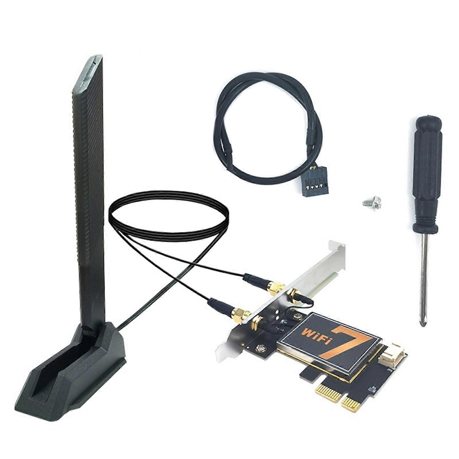 Wifi 7 Bluetooth-compatible 5.4 PCIE WiFi Adapters 5800Mbps BE200 Card 6GHz/5GHz/2.4GHz Networking Card for PC Desktop