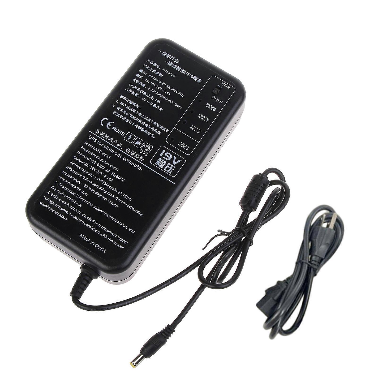 UPS 19V 4.74A Battery Backup and Surge Protector, 7500mAh Backup Battery Power Supply, AVR, Dataline Protection Multicolor