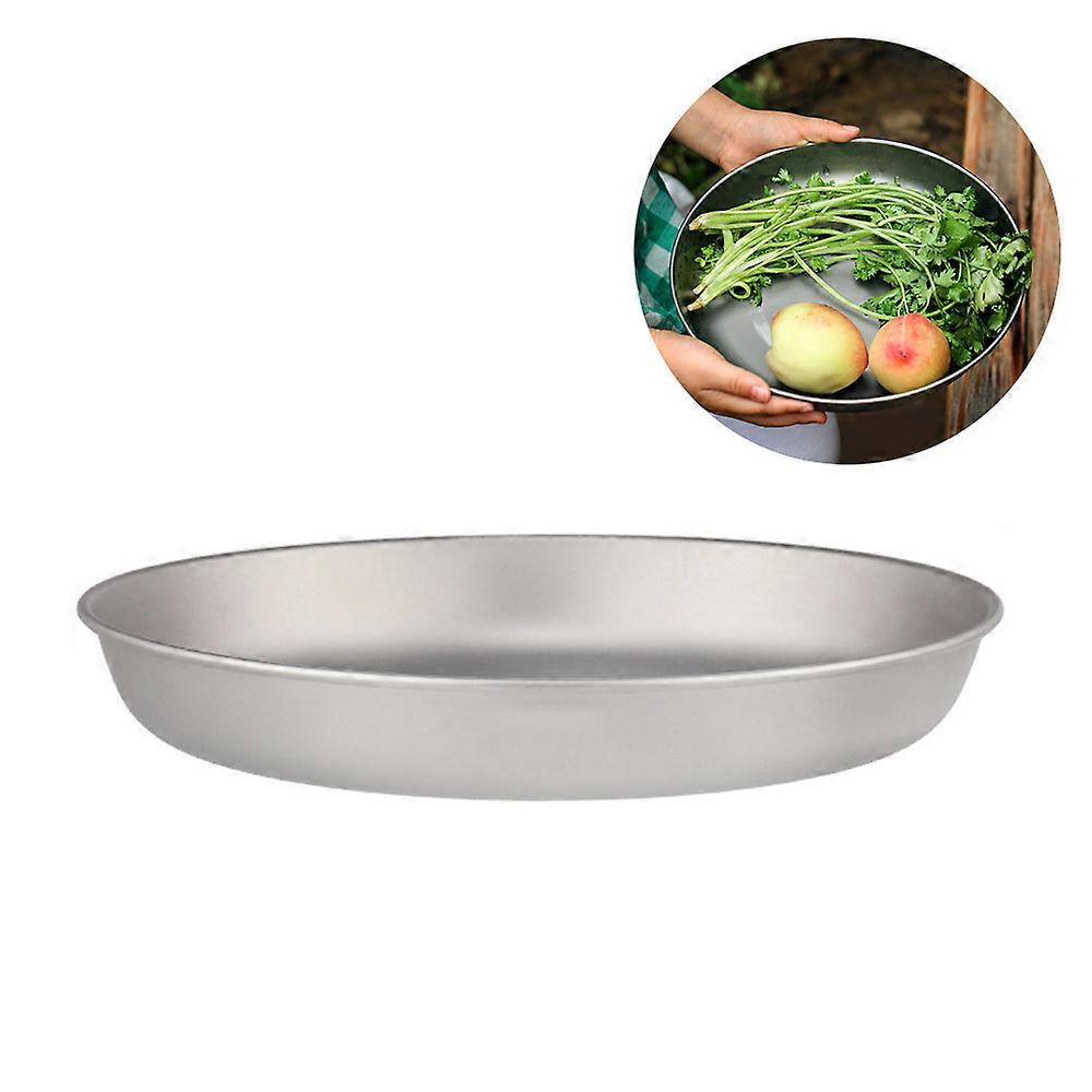Durable Titanium Plate 700ml 7.5-Inch Lightweight Camping Dish with Paper Box and Mesh Bag Ideal for Outdoor Us