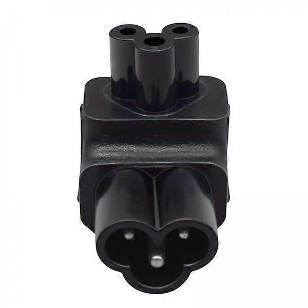 2xPower Conversion Plug Adapter IEC320 C6 to C5 Black 90 Right Angled Spare